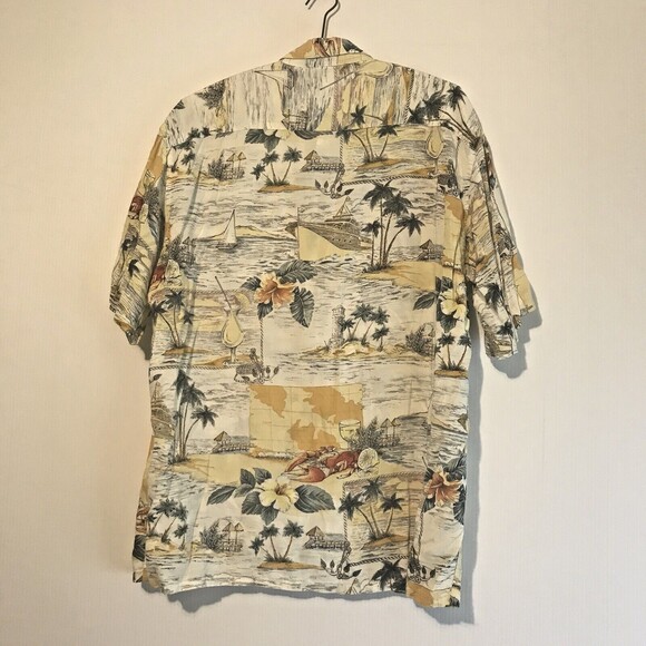 Vintage Pierre Cardin Hawaiian Beach Shirt Aloha Summer Men L Rayon Button Up SS - Picture 3 of 6